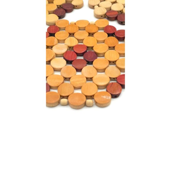 Handmade Wooden Beaded Round Trivets - Set Of 3 For Hot Pots & Pans - Picture 2 of 5